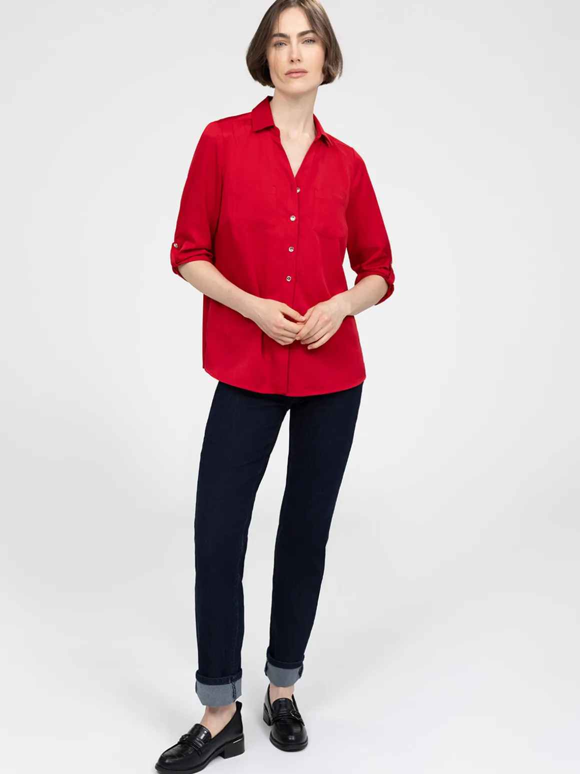 Blouse à manches 3/4 avec boutons