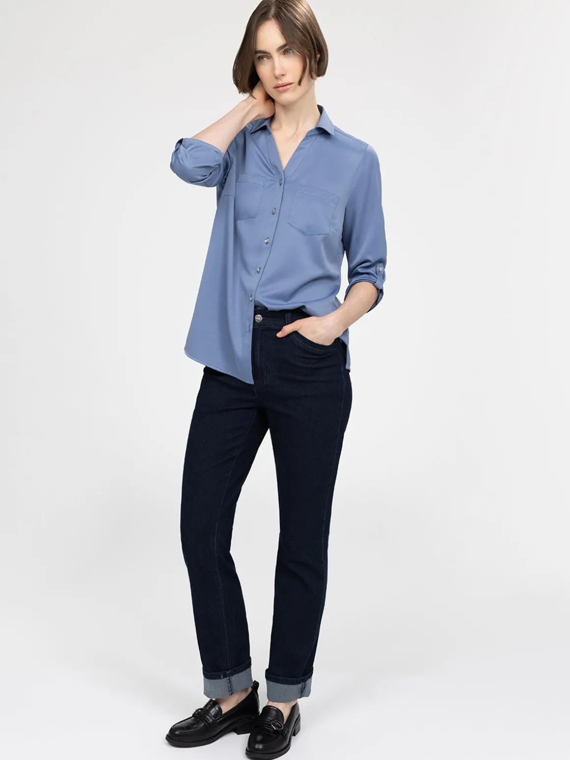Blouse à manches 3/4 avec boutons