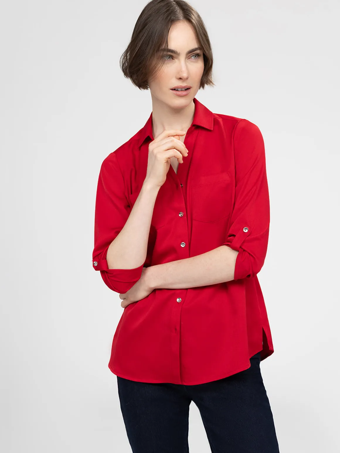 Blouse à manches 3/4 avec boutons
