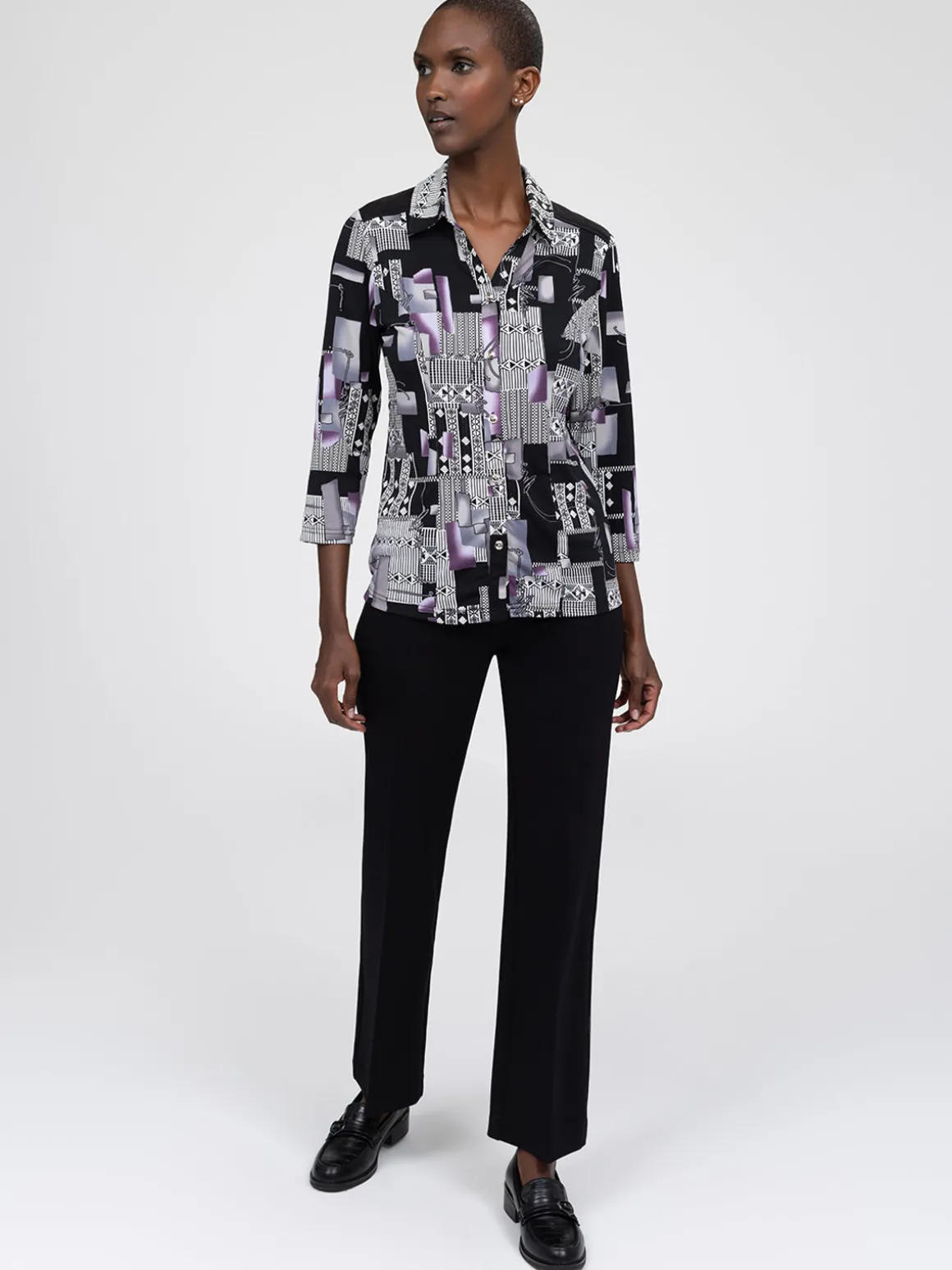 Blouse à manches 3/4 avec boutons