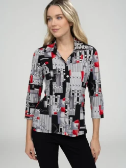 Blouse à manches 3/4 avec boutons