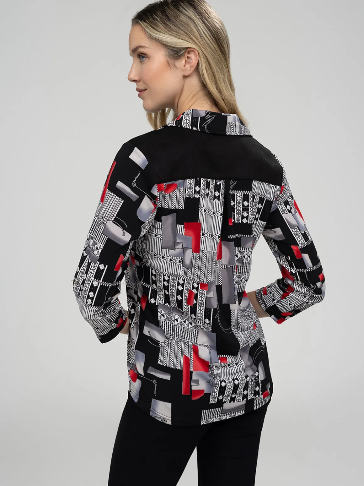 Blouse à manches 3/4 avec boutons