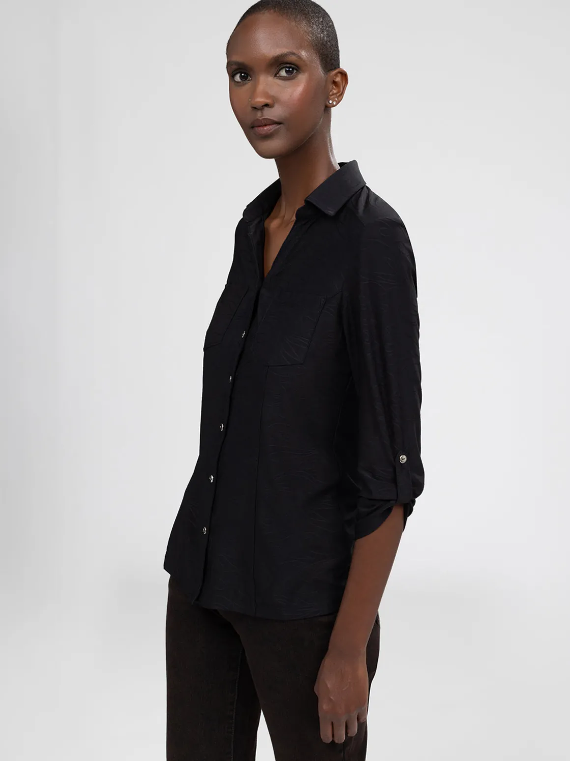 Blouse à manches 3/4 avec boutons