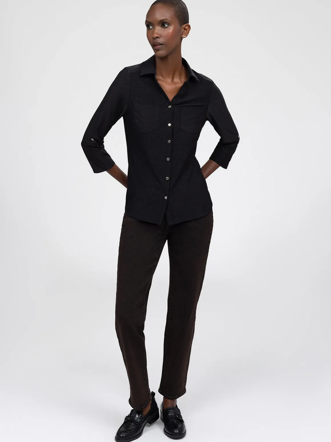 Blouse à manches 3/4 avec boutons