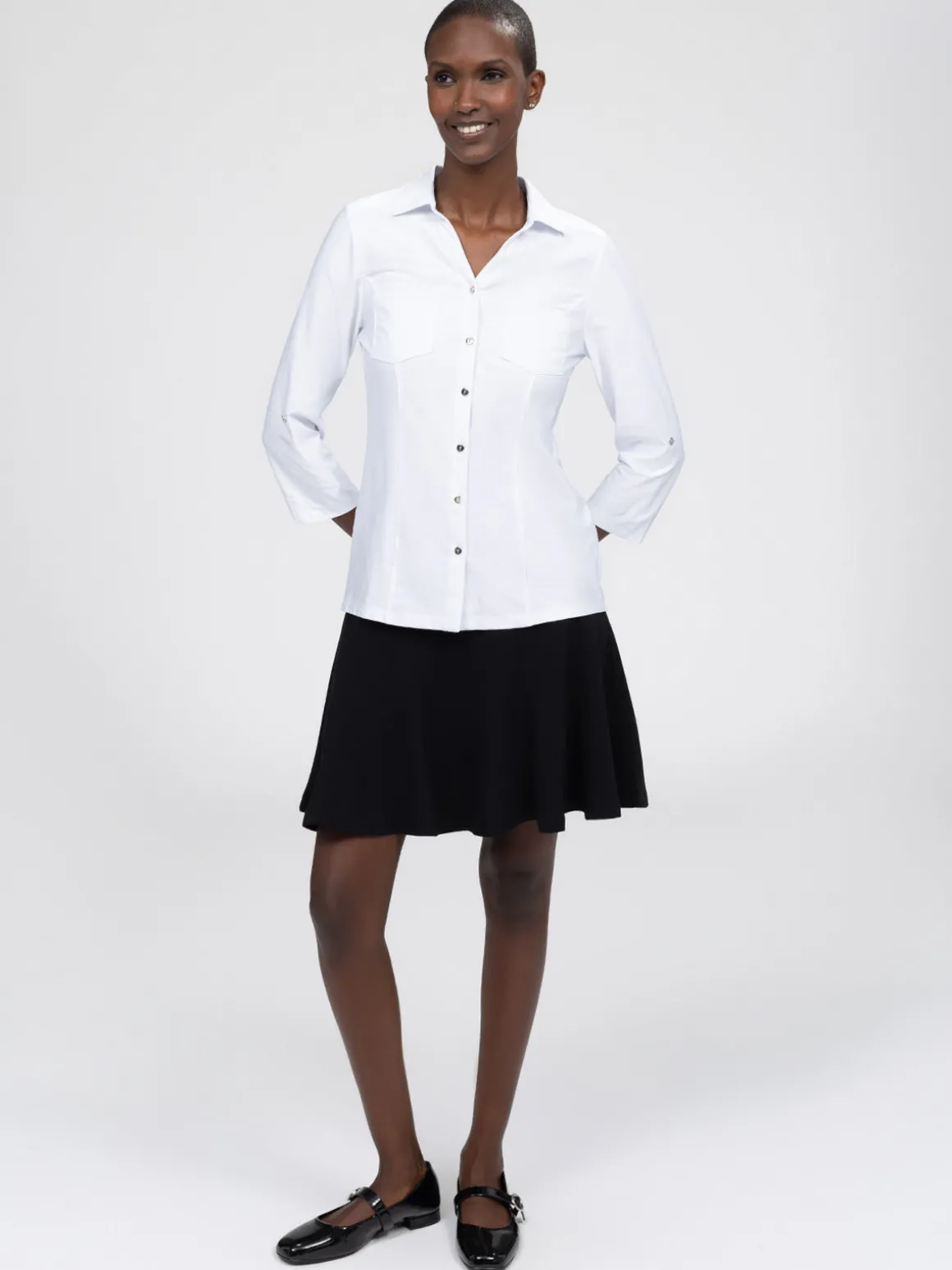 Blouse à manches 3/4 avec boutons