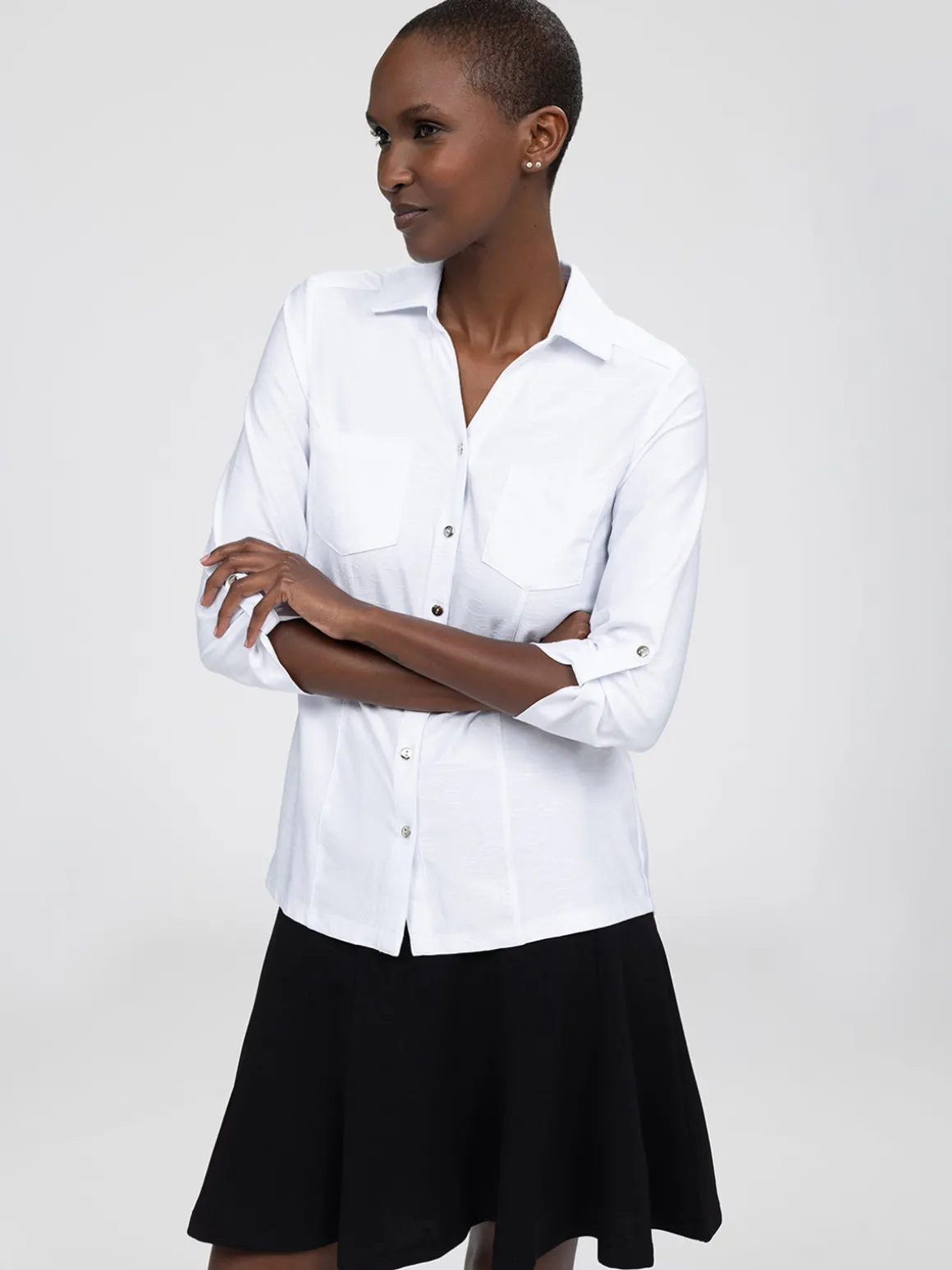 Blouse à manches 3/4 avec boutons