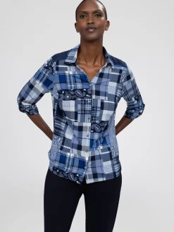 Blouse à manches 3/4 avec boutons