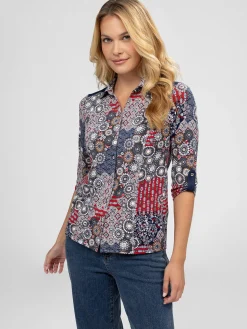 Blouse à manches 3/4 avec boutons