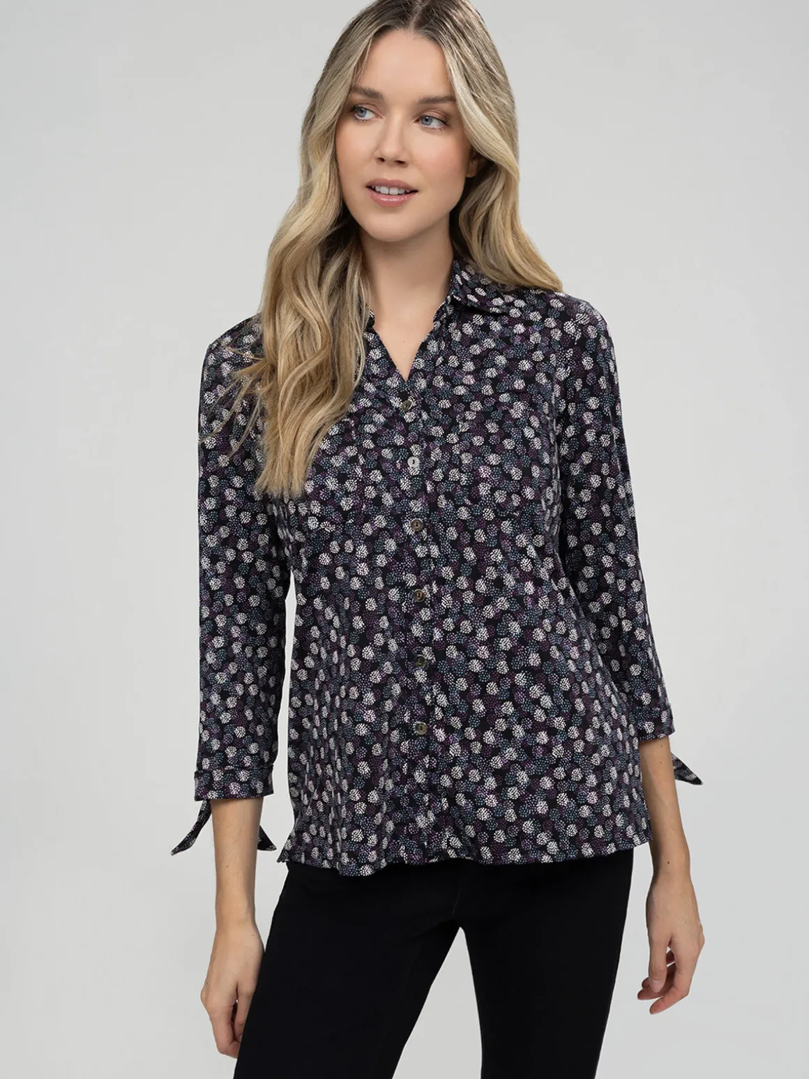Blouse à manches 3/4 avec boutons