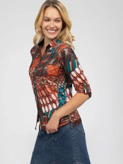 Blouse à manches 3/4 avec boutons