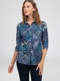 Blouse à manches 3/4 avec boutons