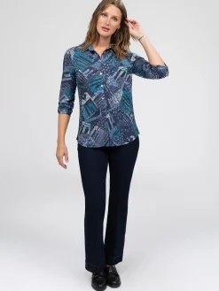 Blouse à manches 3/4 avec boutons