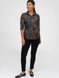 Blouse à manches 3/4 avec boutons