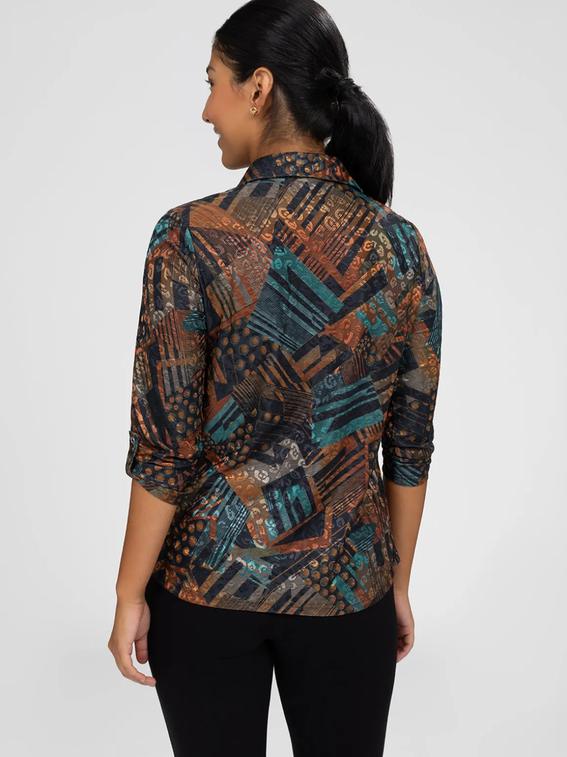 Blouse à manches 3/4 avec boutons