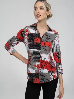 Blouse à manches 3/4 avec boutons