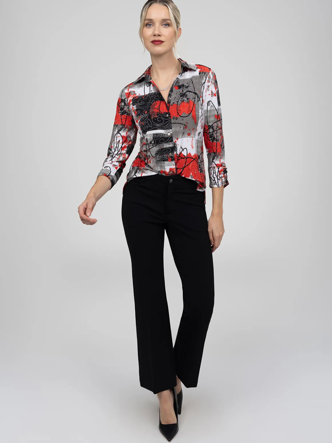 Blouse à manches 3/4 avec boutons