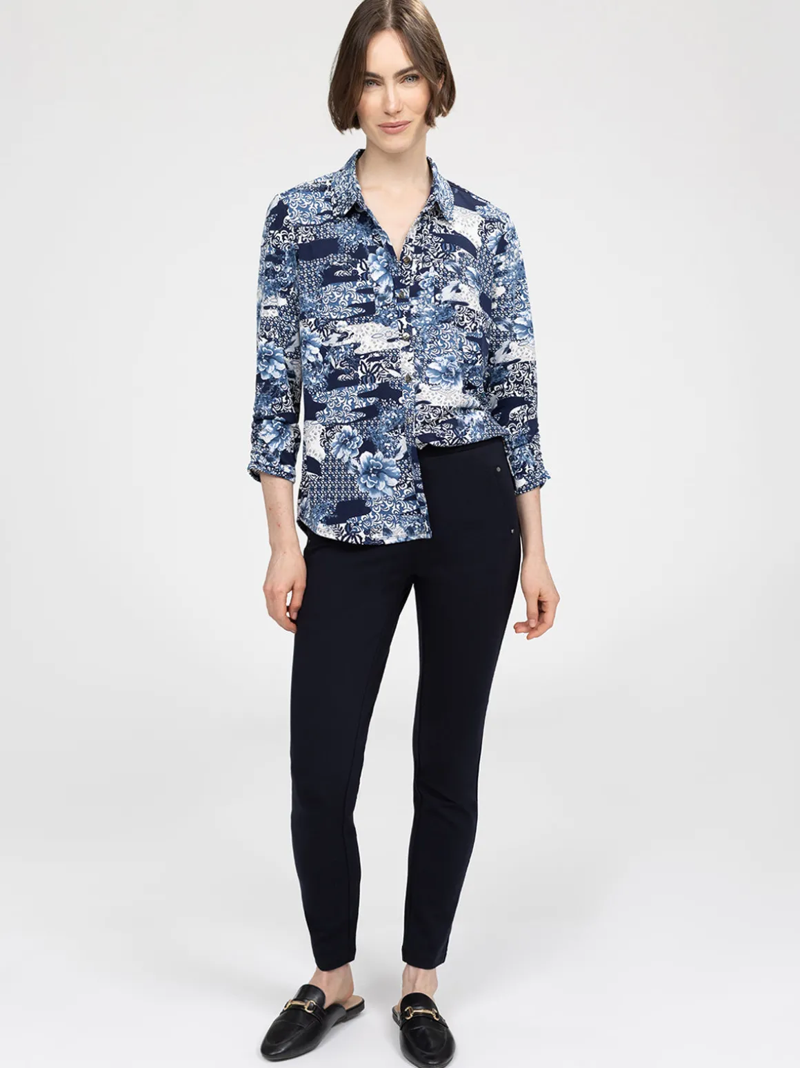 Blouse à manches 3/4 avec boutons