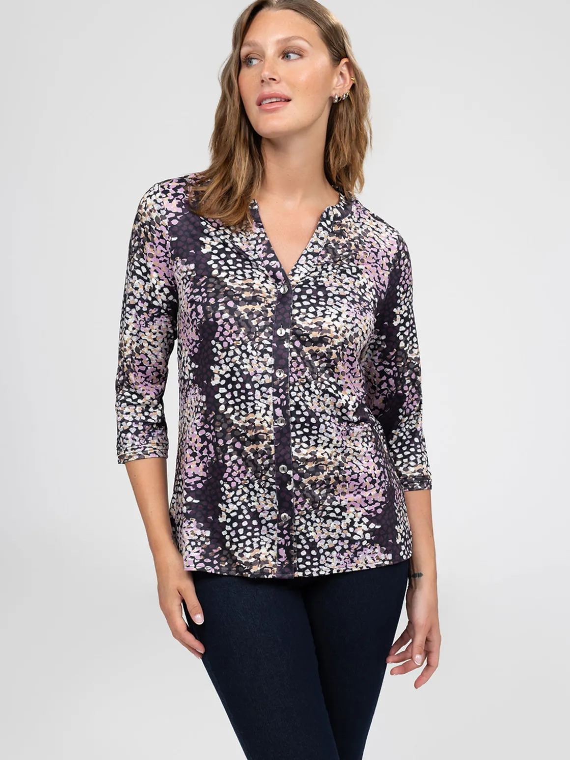 Blouse à manches 3/4 avec boutons