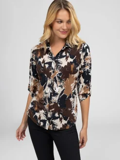 Blouse à manches 3/4 avec boutons