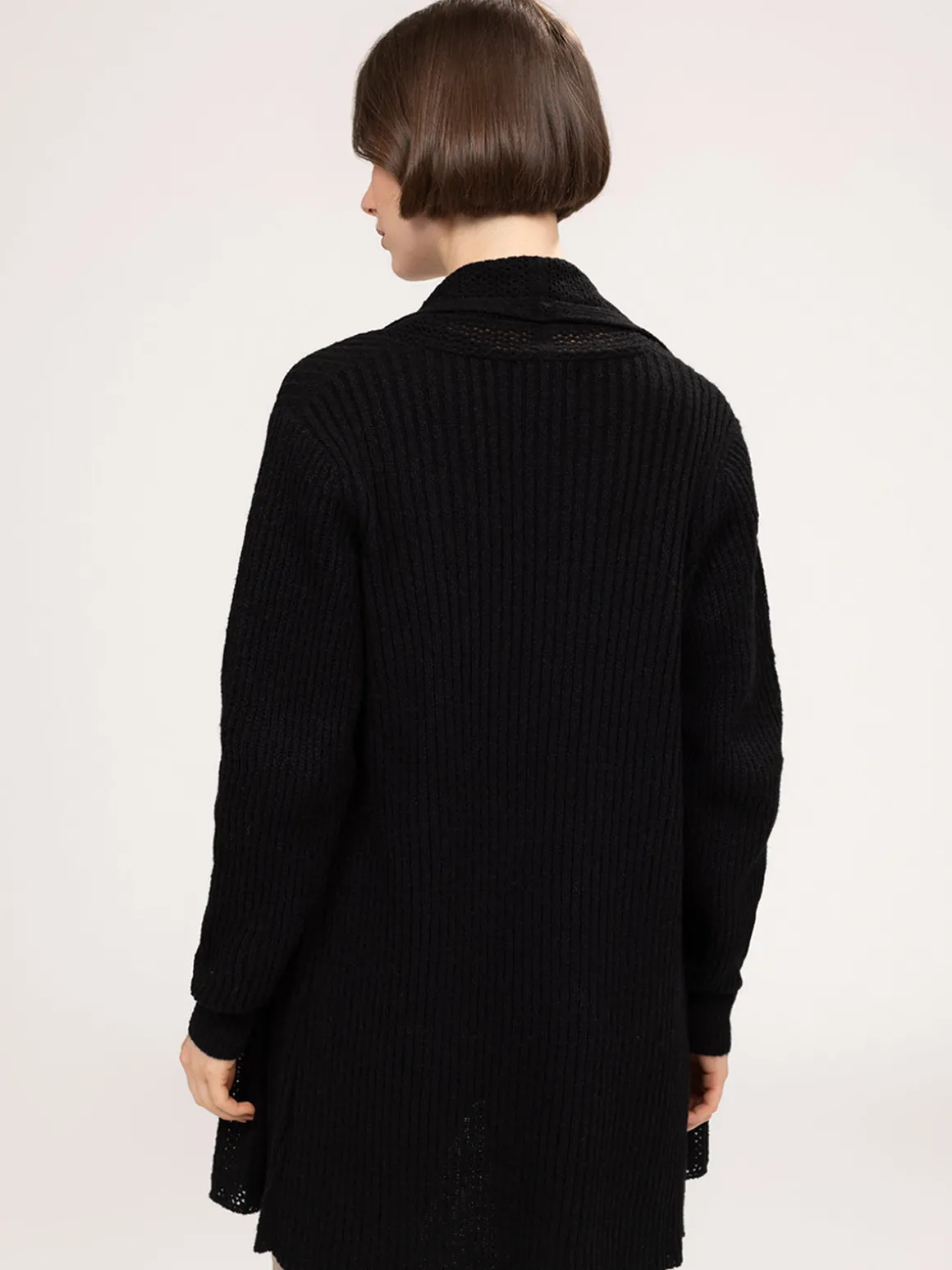 Cardigan en tricot ouvert à manches longues