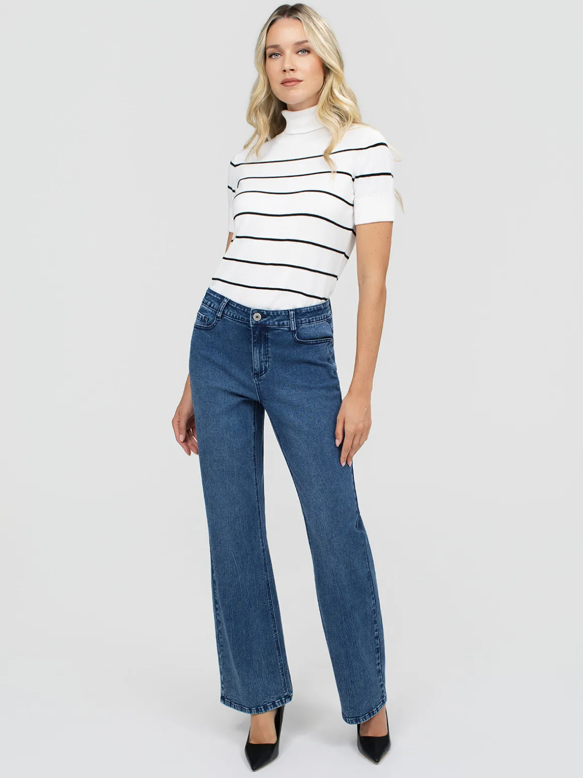 Jean large semi-ajusté