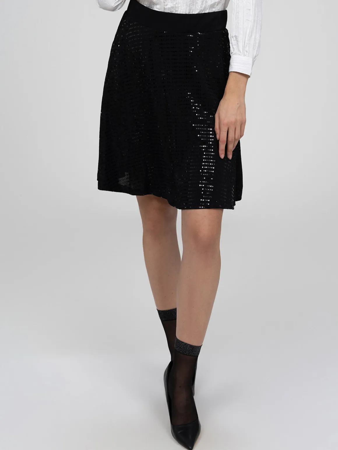 Jupe midi évasée en tricot