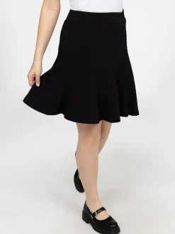 Jupe midi évasée en tricot
