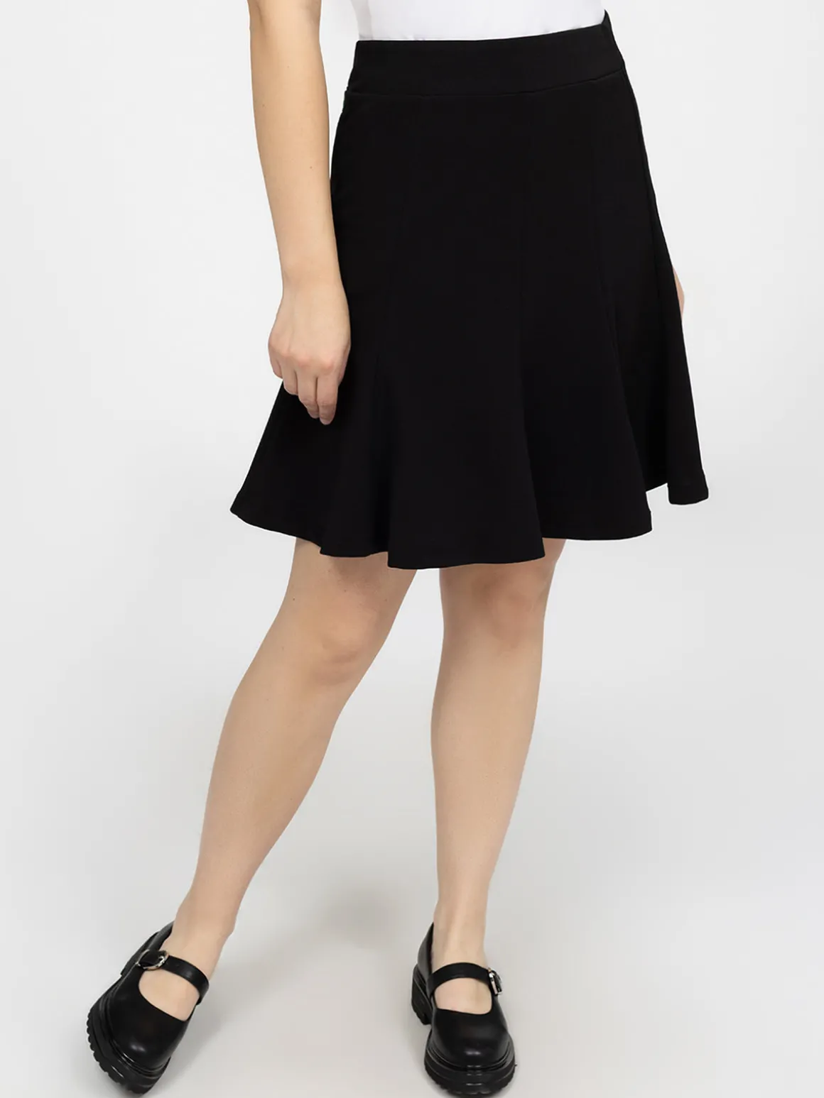 Jupe midi évasée en tricot