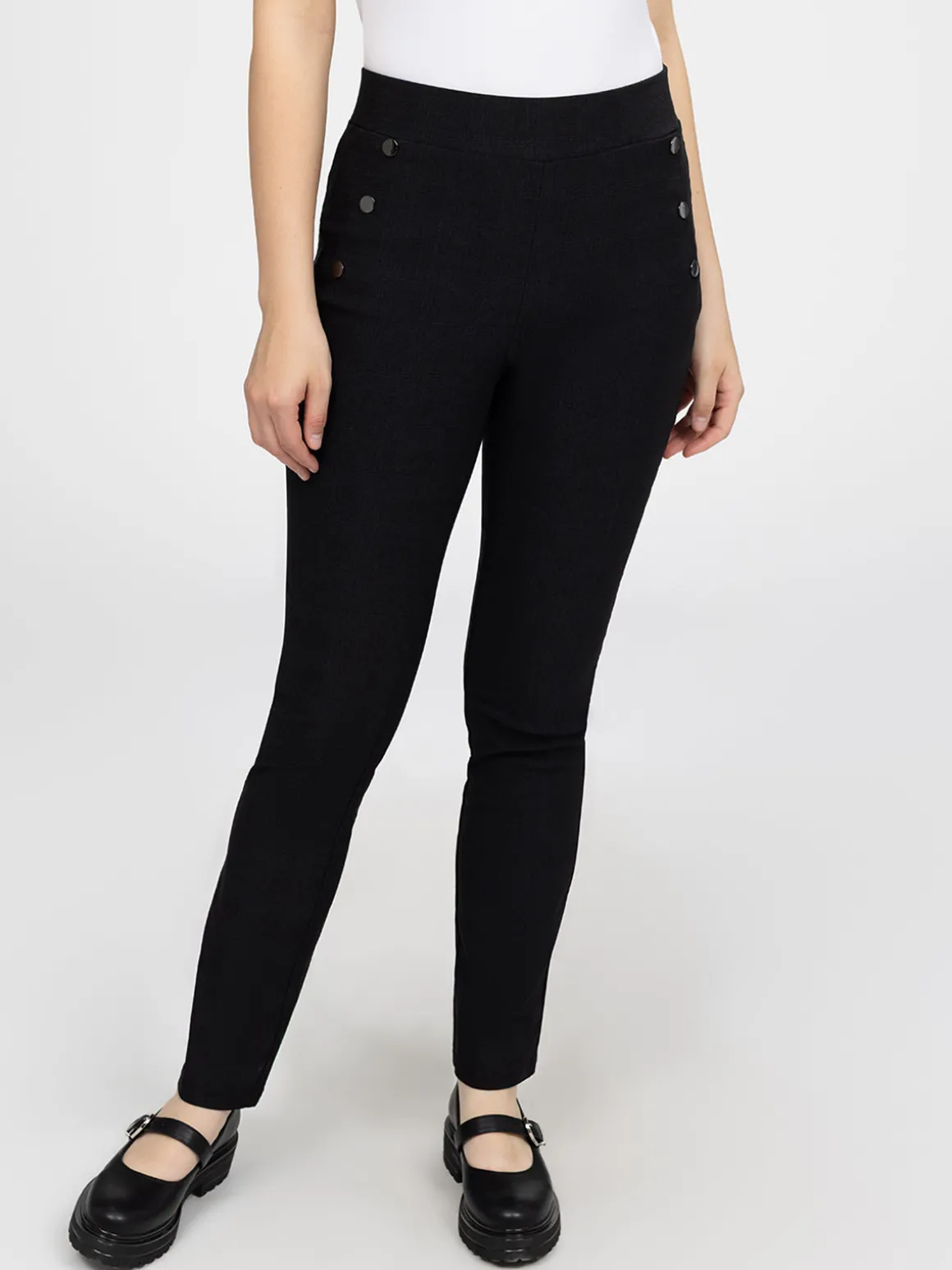 Pantalon étroit semi-ajusté à enfiler