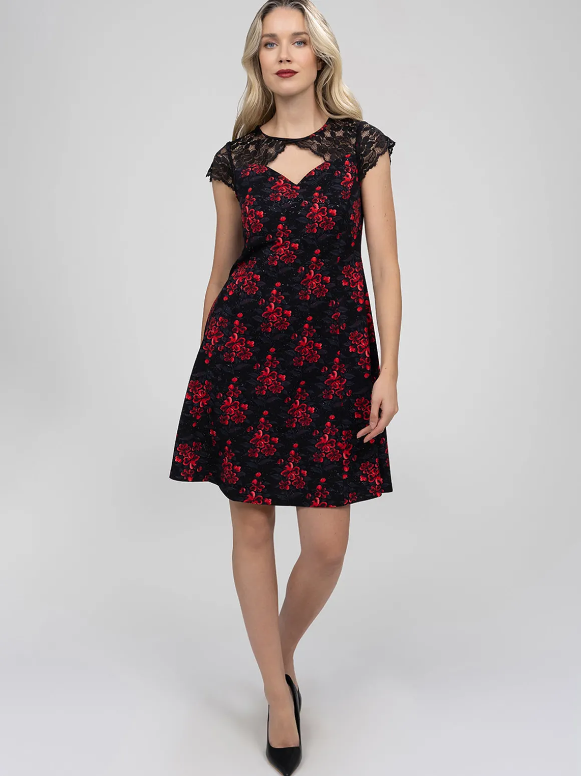 Robe midi évasée en tricot